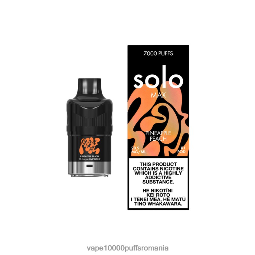 Vape 10000 Puffs Romania - Solo MAX păstaie ananas piersic 2B26XR85