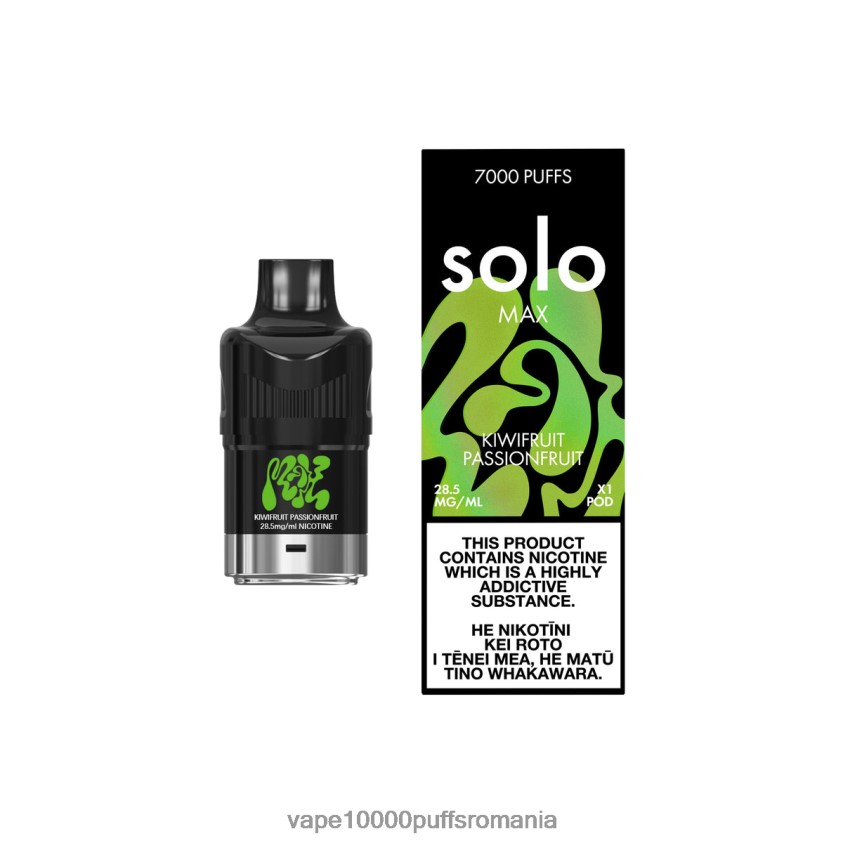 Vape 10000 Puffs Romania - Solo MAX păstaie kiwi fructul pasiunii 2B26XR90