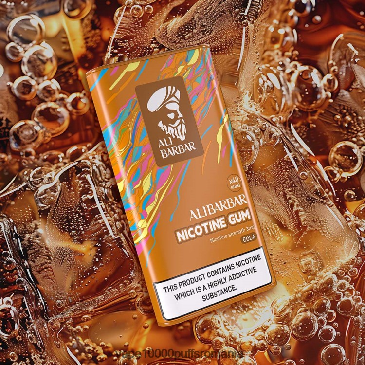 Vape 9000 Puffs - Alibarbar gumă de nicotină piersică D2V6N6102