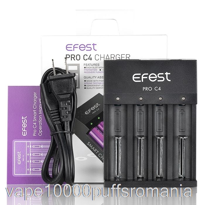 Vape Romania Efest Pro C4 Incarcator Baterie Inteligent Cu 4 Locatii
