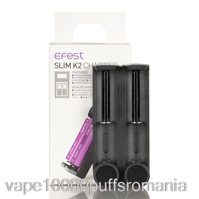 Vape Romania Efest Slim K2 Incarcator Baterie Cu Doua Sloturi