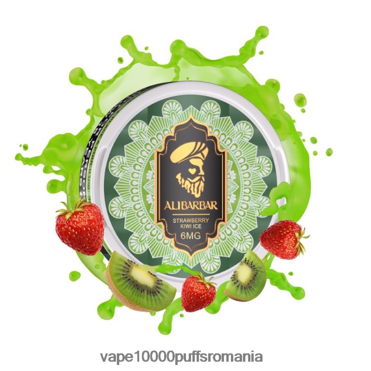 Vape Romania - Alibarbar pungi cu nicotină gheață de kiwi cu căpșuni D2V6N691
