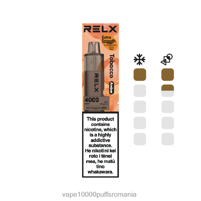Vape 10000 Puffs Romania - RELX MagicGo 4000 vape de unică folosință tutun (chihlimbar) 44TV85