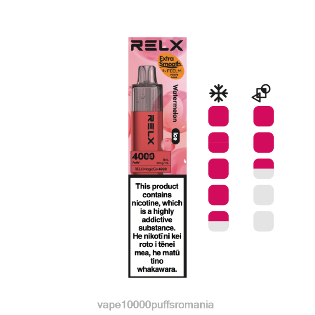 Vape 9000 Puffs - RELX MagicGo 4000 vape de unică folosință pepene verde (gheata) 44TV87