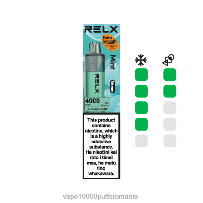 Vape Reincarcabil - RELX MagicGo 4000 vape de unică folosință menta (verde) 44TV84