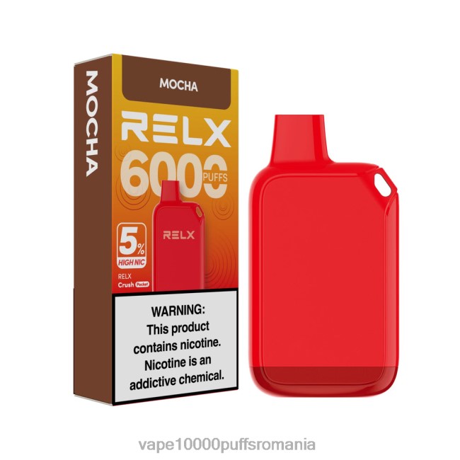 Vape 10000 Puffs Romania - RELX Crush Pocket 6000 5% mare nic moca 44TV825