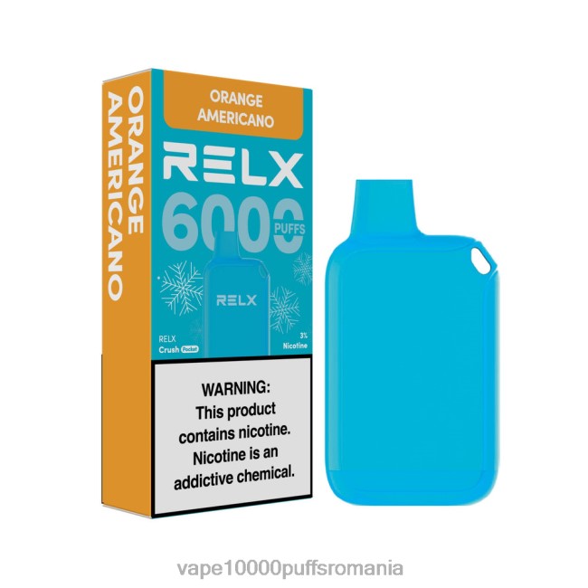 Vape 10000 Puffs Romania - RELX Crush Pocket 6000 de gheață portocaliu american 44TV815