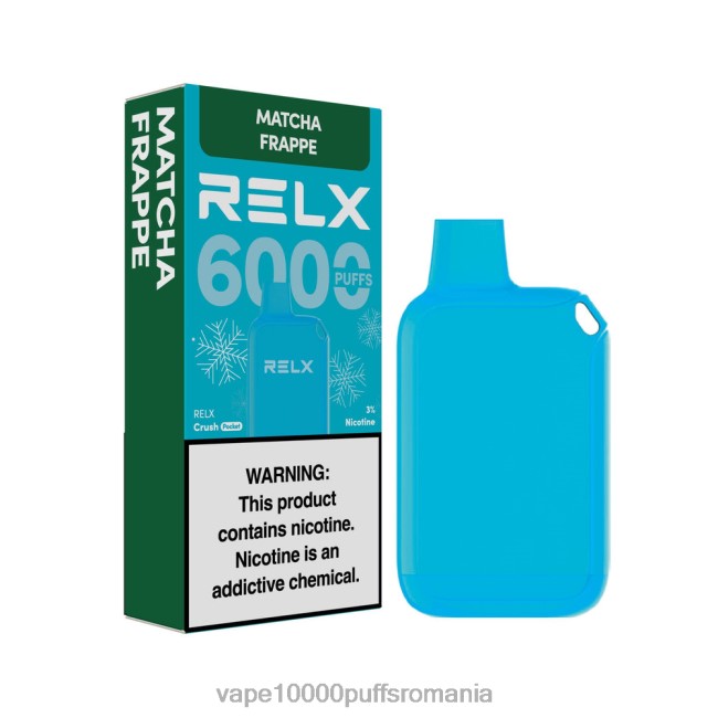 Vape 9000 Puffs - RELX Crush Pocket 6000 de gheață matcha frappe 44TV817