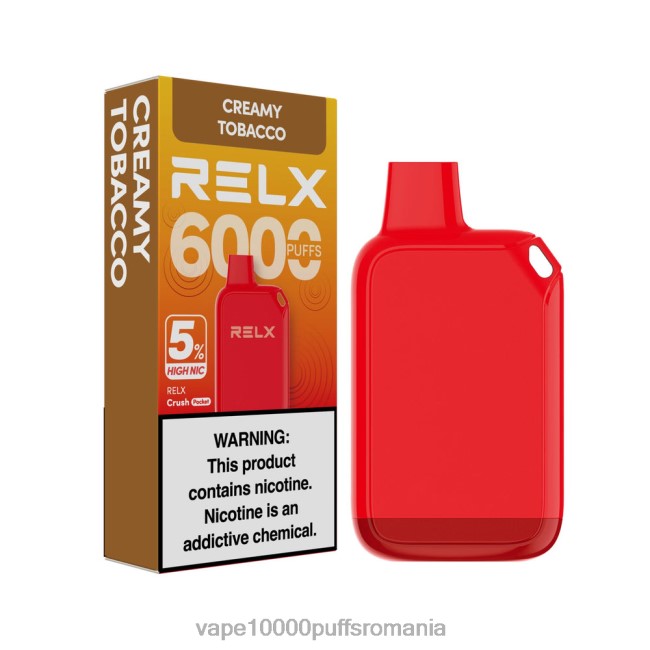 Vape Fara Nicotina - RELX Crush Pocket 6000 5% mare nic tutun cremos 44TV828