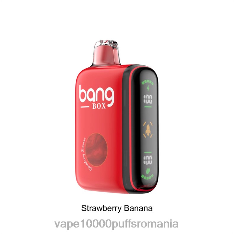 Vape 10000 Puffs Romania - Bang Box Afișaj inteligent de putere cu 9000-18000 puf banană căpșuni R8PF425