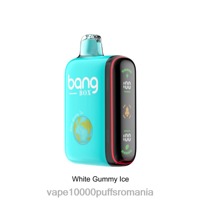 Vape 10000 Puffs Romania - Bang Box Afișaj inteligent de putere cu 9000-18000 puf gheață guma albă R8PF430