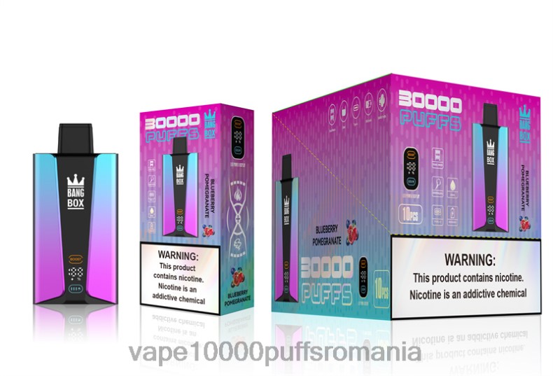 Vape 10000 Puffs Romania - Bang Box Ecran inteligent de 30000 de pufături pomgerante de afine R8PF480