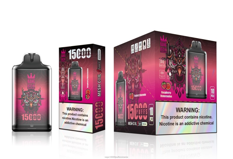 Vape 10000 Puffs Romania - Bang Box s1-15000 pufuri pepene verde zmeura R8PF4105