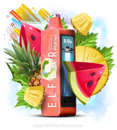 Vape 10000 Puffs Romania - Elf Bar Planet 25000 ananas pepene verde X4P225