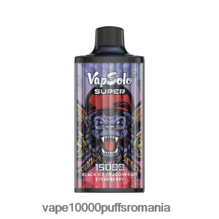 Vape 10000 Puffs Romania - Vapsolo SUPER vapa de unică folosință gheata neagra dragonofruit capsuni D2V6N6125