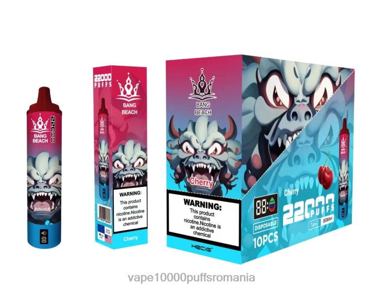 Vape 9000 Puffs - Bang Beach Ecran inteligent de 22000 puf cireașă R8PF417