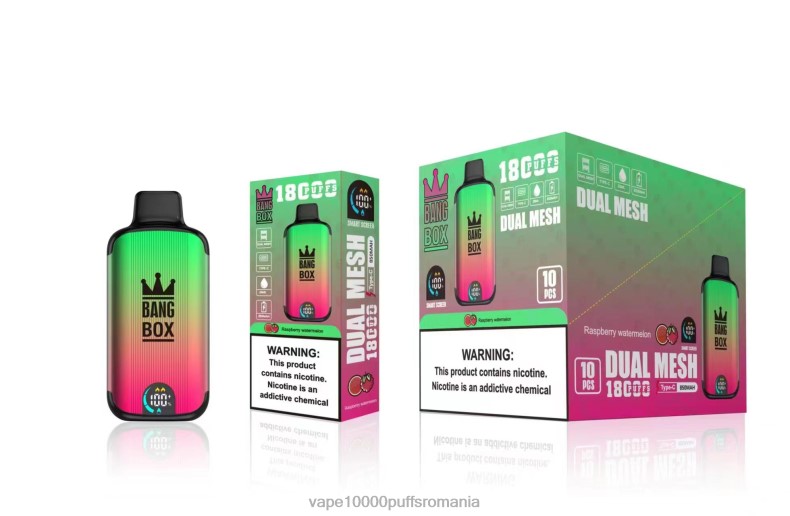 Vape 9000 Puffs - Bang Box 18000 pufuri pepene verde zmeura R8PF497