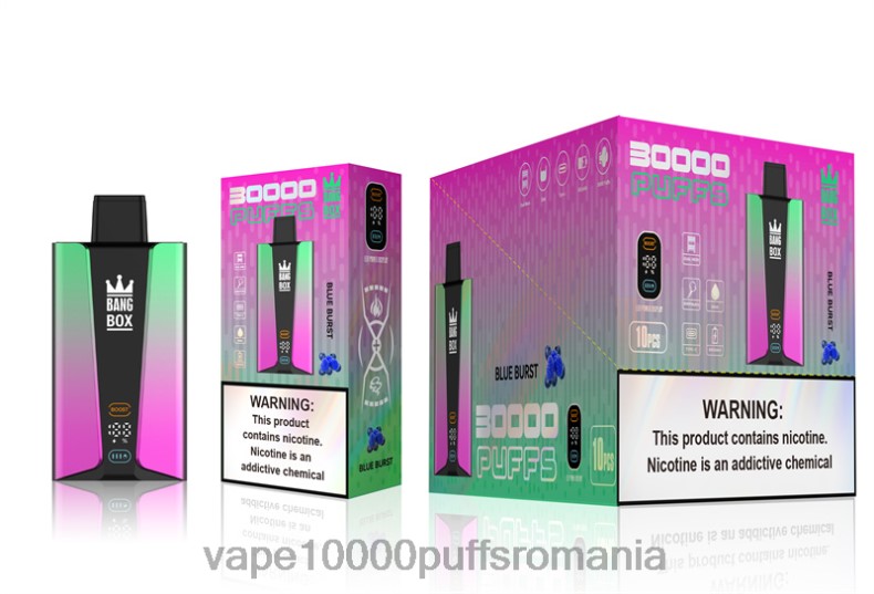 Vape 9000 Puffs - Bang Box Ecran inteligent de 30000 de pufături izbucnire albastră R8PF482