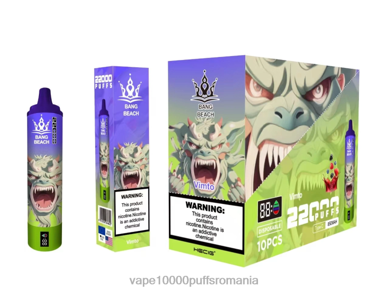Vape Fara Nicotina - Bang Beach Ecran inteligent de 22000 puf vimto R8PF418