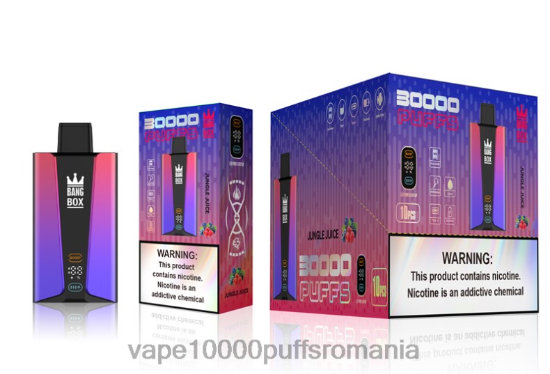 Vape Fara Nicotina - Bang Box Ecran inteligent de 30000 de pufături suc de junglă R8PF478