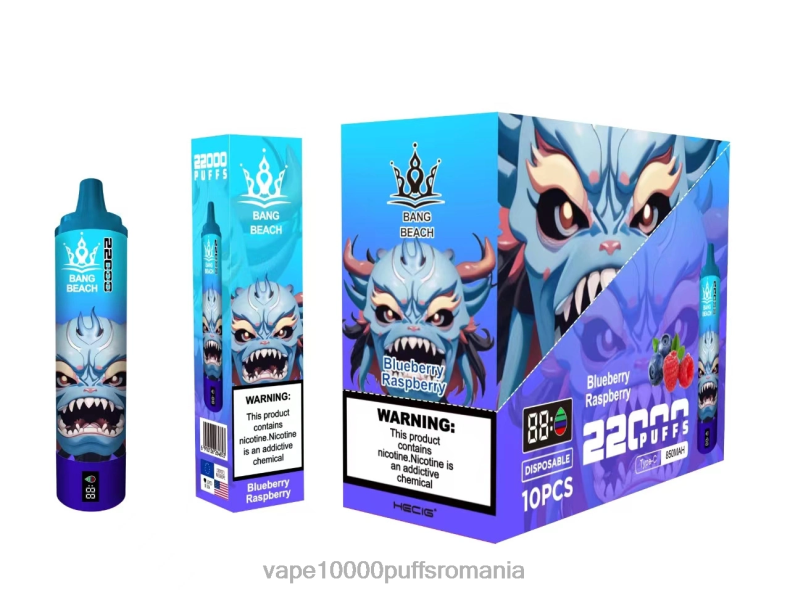 Vape Reincarcabil - Bang Beach Ecran inteligent de 22000 puf afine zmeura R8PF414
