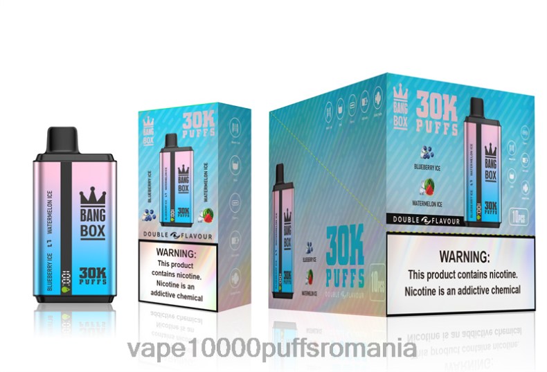 Vape Reincarcabil - Bang Box 30000 de pufuri cu arome duble gheață de afine și gheață de pepene verde R8PF469