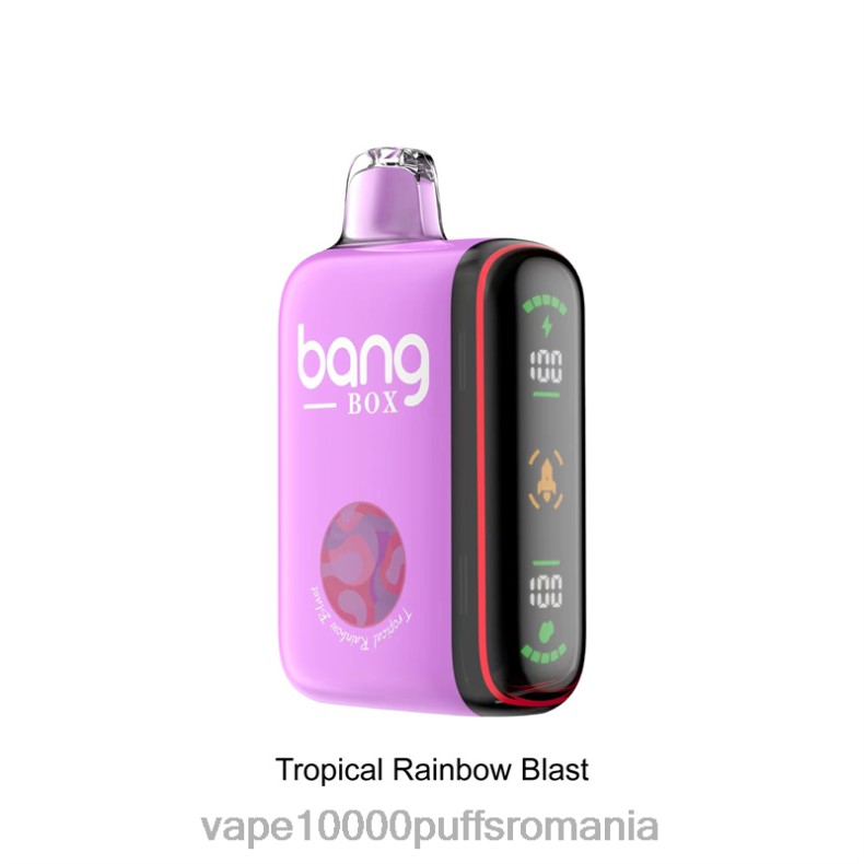 Vape Romania - Bang Box Afișaj inteligent de putere cu 9000-18000 puf explozie de curcubeu tropical R8PF436