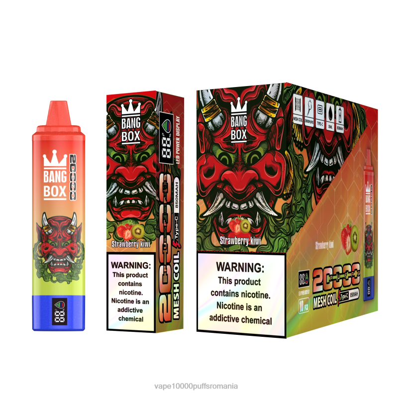 Vape Romania - Bang Box Ecran inteligent de 20000 puf kiwi de căpșuni R8PF451