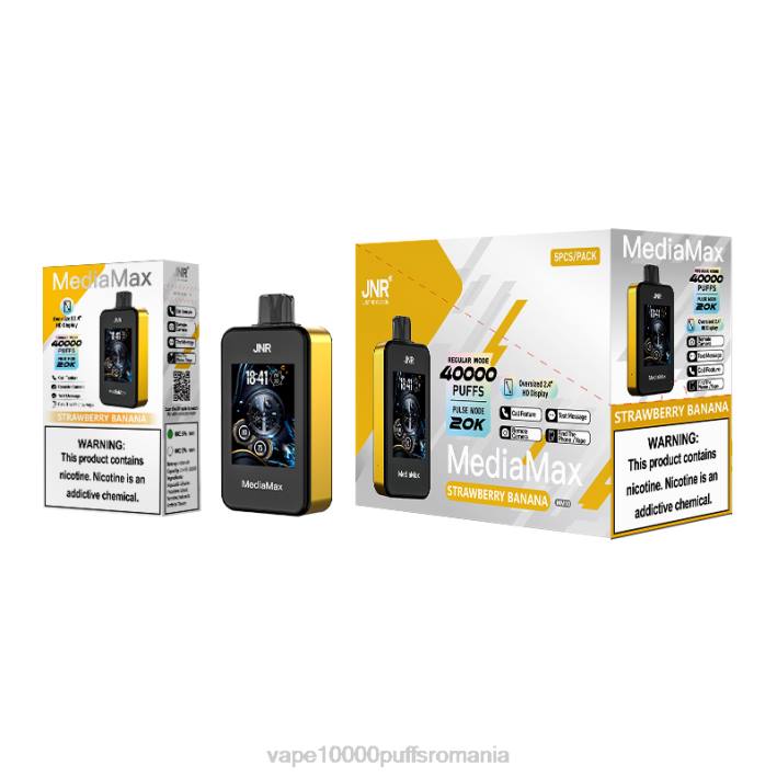 banană căpșuni JNR MediaMax 40k puf Vape 10000 puffs Romania -PFPT16