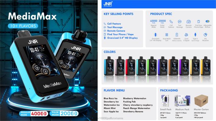 gheață de mere acru JNR MediaMax 40k puf Vape Romania -PFPT20