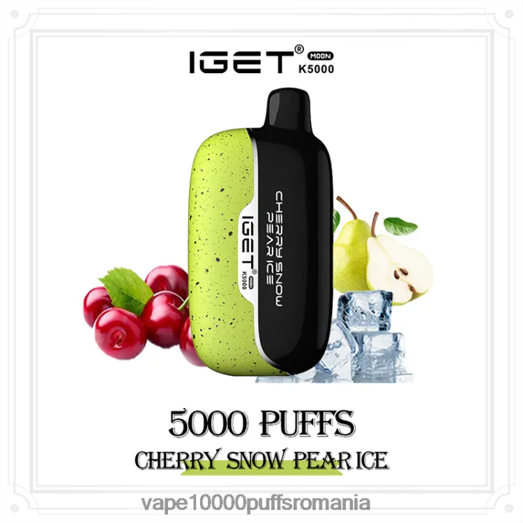 Vape 10000 Puffs Romania - IGET Moon k5000 H2R4TZ5 cireș zăpadă pere gheață