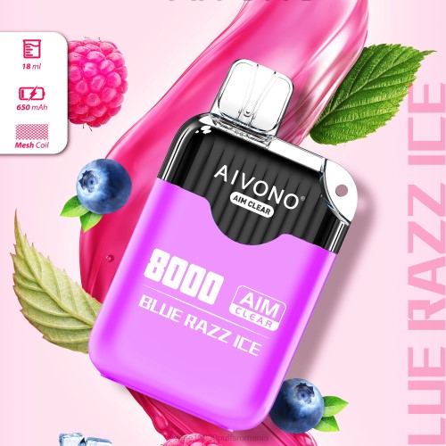 Vape 9000 Puffs - Aivono AIM CLEAR 8000 2000202 gheață albastră