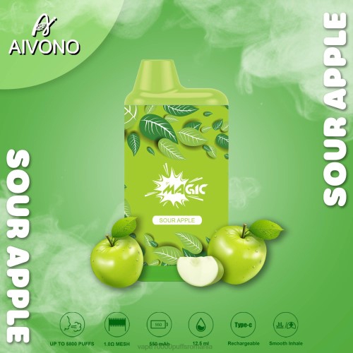 Vape 9000 Puffs - Aivono AIM MAGIC 5800 țigară cutie de gură 200087 măr acru