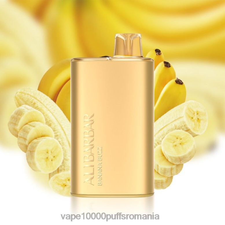 Vape 9000 Puffs - Alibarbar Rich 8000 vape de unică folosință zumzet de banane XV08J2