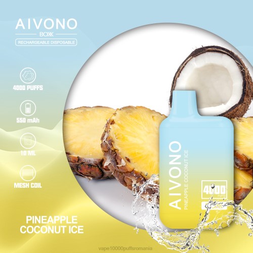 Vape 9000 Puffs - Aivono AIM BOXX 4000 2000222 gheață de cocos cu ananas