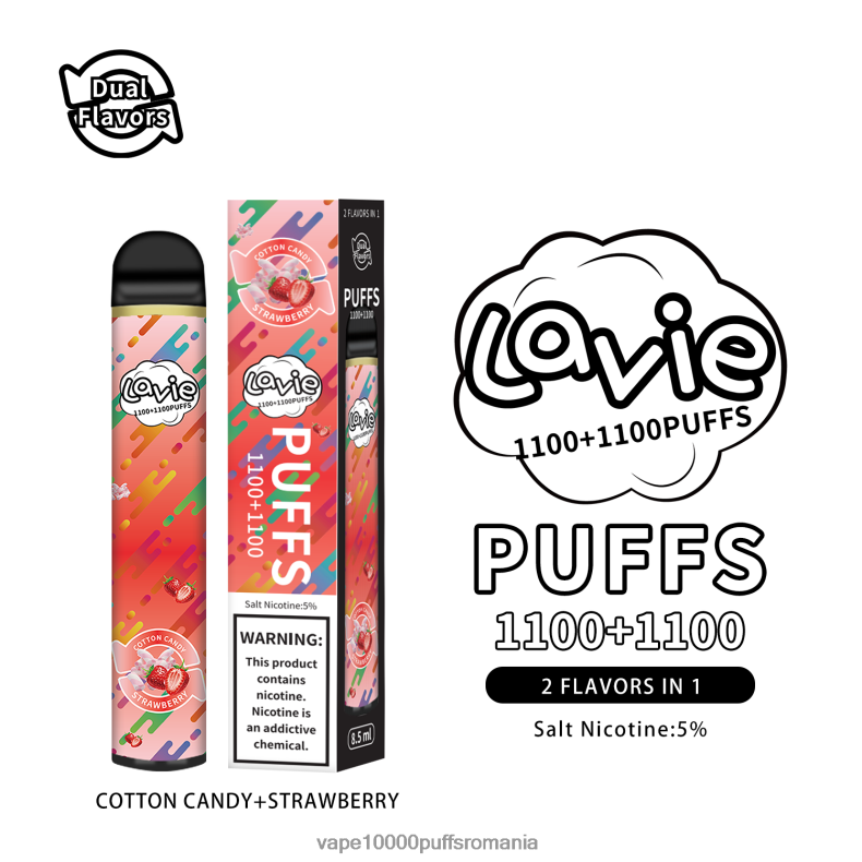 Vape Fara Nicotina - LAVIE BAR Switch 2200 pufuri vată de zahăr/căpșuni JR2J2F293